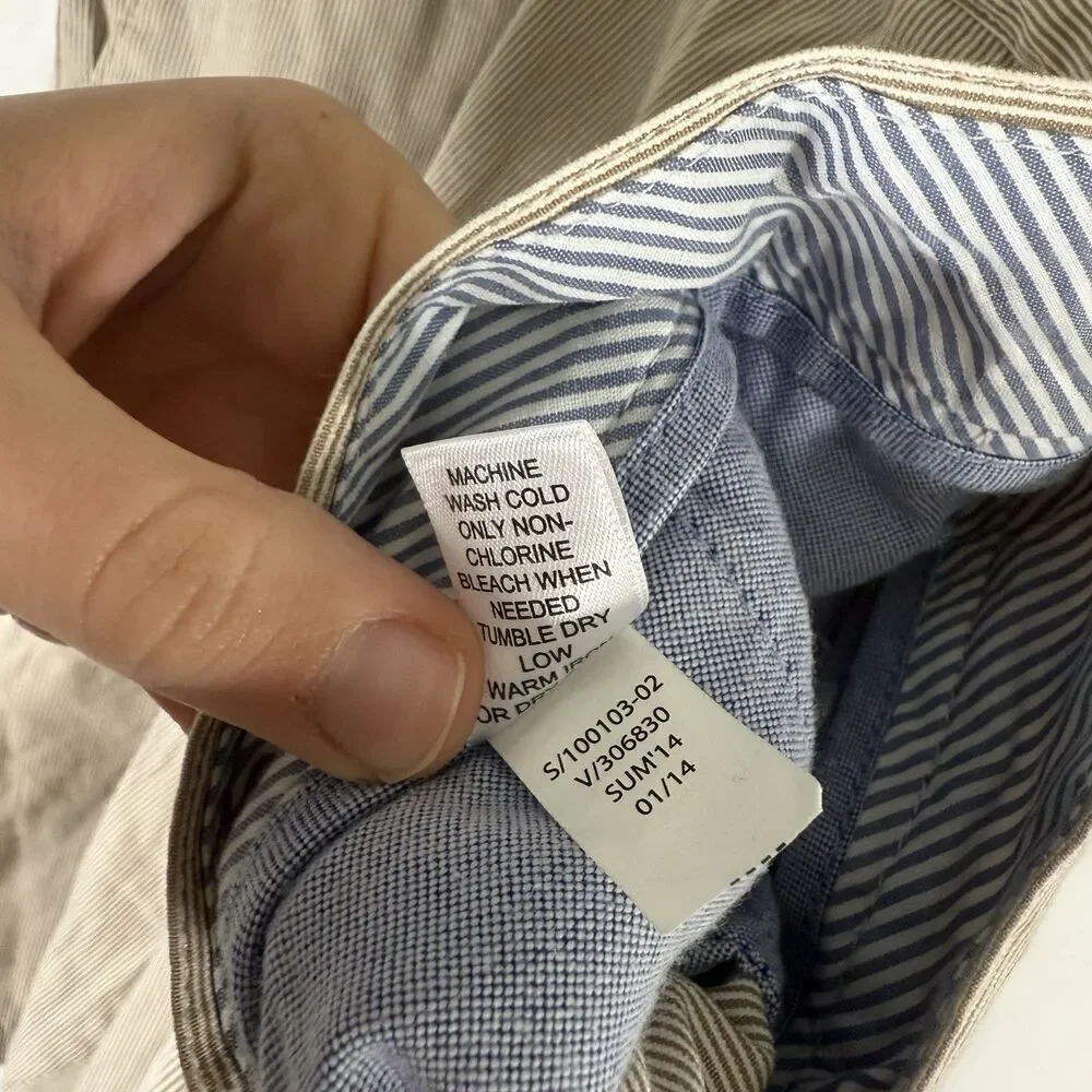 Banana Republic Chino Shorts Men's 38 Beige Striped 11